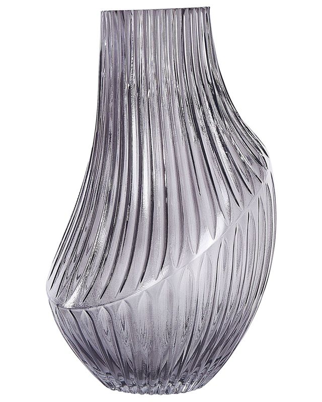 Myrsina vase til blomster i gråt glas, 1 stk.