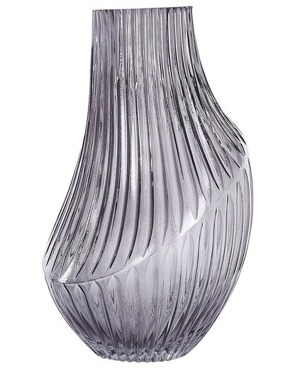 Myrsina vase til blomster i gråt glas, 1 stk.
