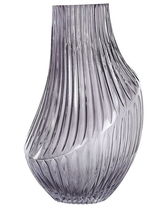 Myrsina vase til blomster i gråt glas, 1 stk.