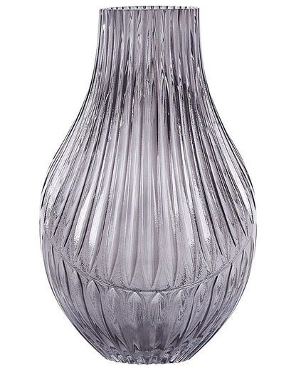 Myrsina vase til blomster i gråt glas, 1 stk.