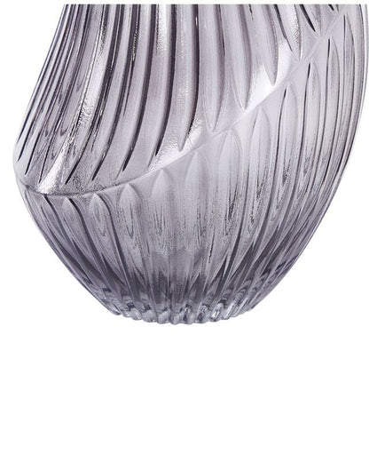 Myrsina vase til blomster i gråt glas, 1 stk.