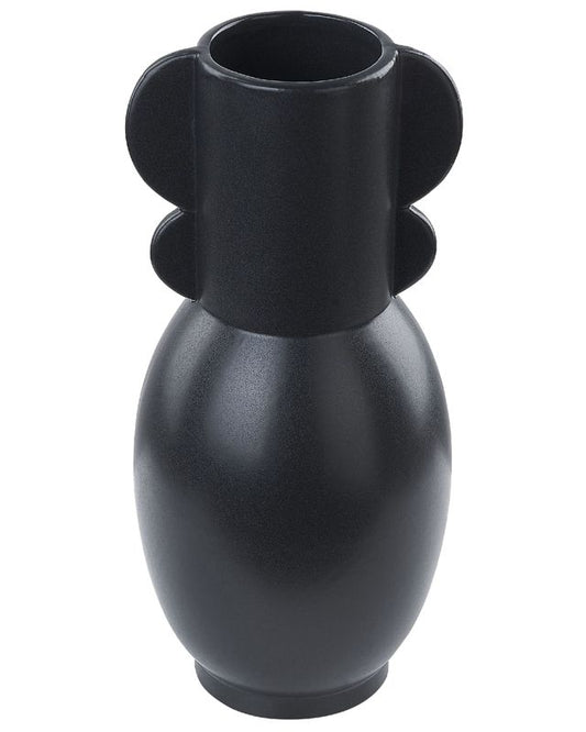 Mytilene vase til blomster i keramik, sort, 1 stk.