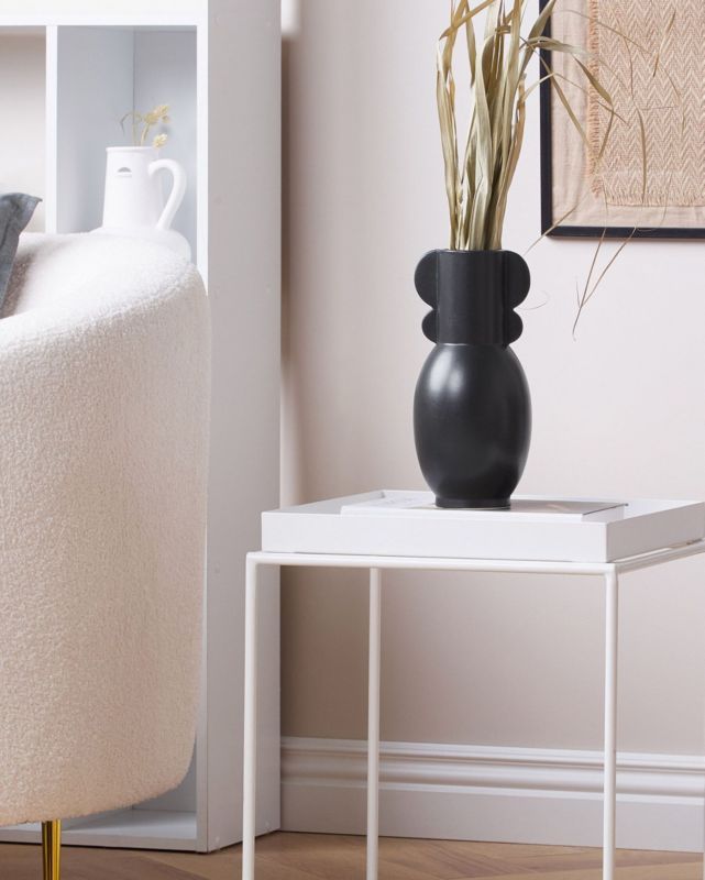 Mytilene vase til blomster i keramik, sort, 1 stk.