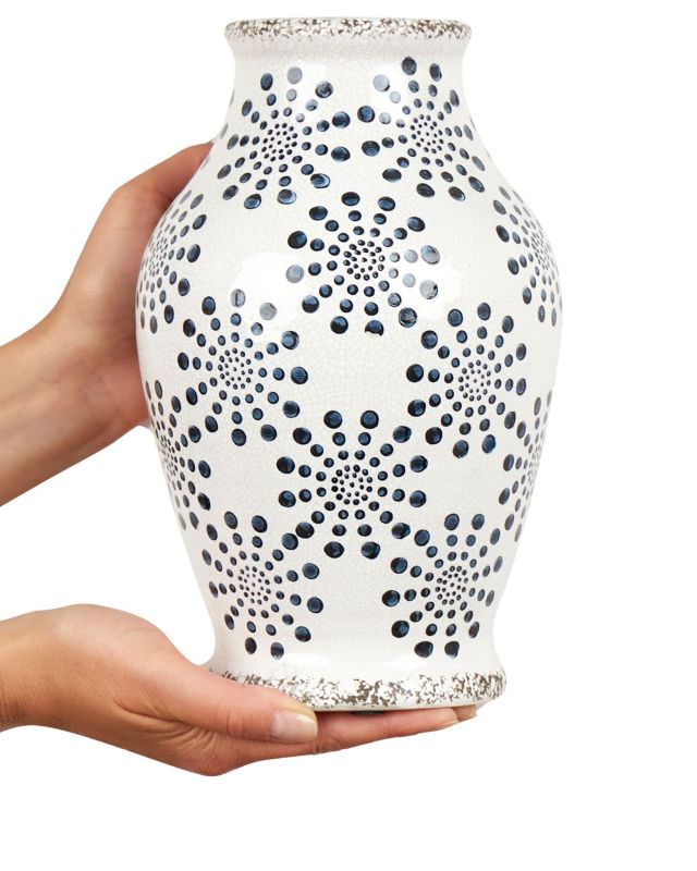 Nemea keramik vase til blomster, hvid, 1 stk.