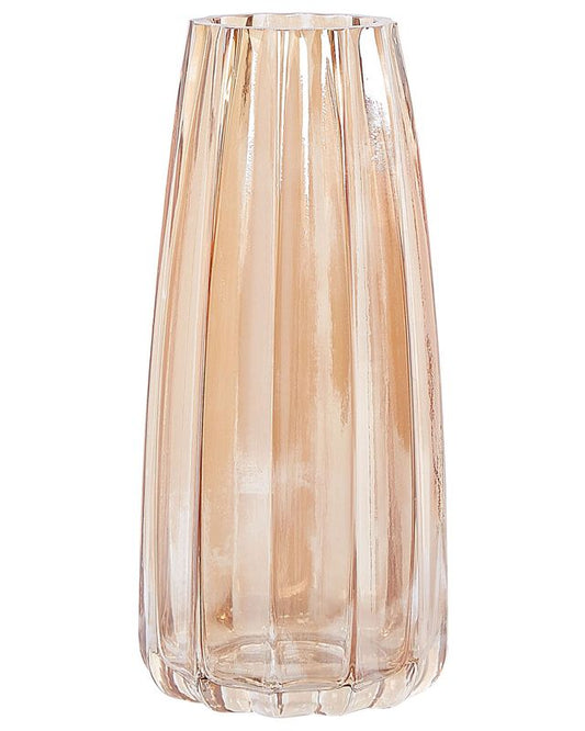 Oktonia vase til blomster i orange glas, 1 stk.