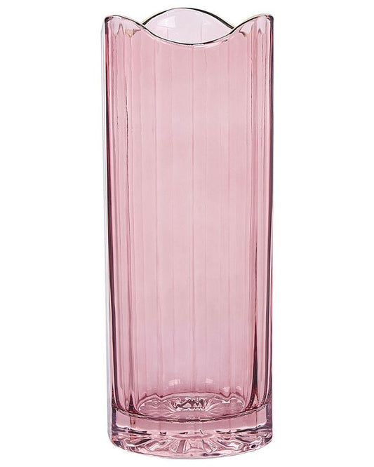 Perdiki vase til blomster i rosa glas, 1 stk.