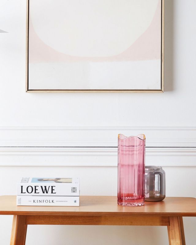 Perdiki vase til blomster i rosa glas, 1 stk.