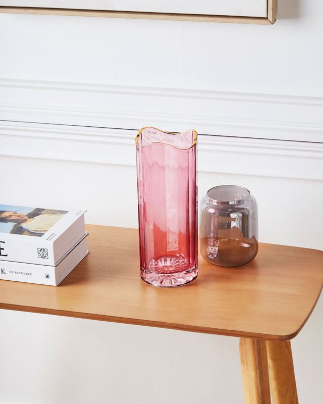 Perdiki vase til blomster i rosa glas, 1 stk.