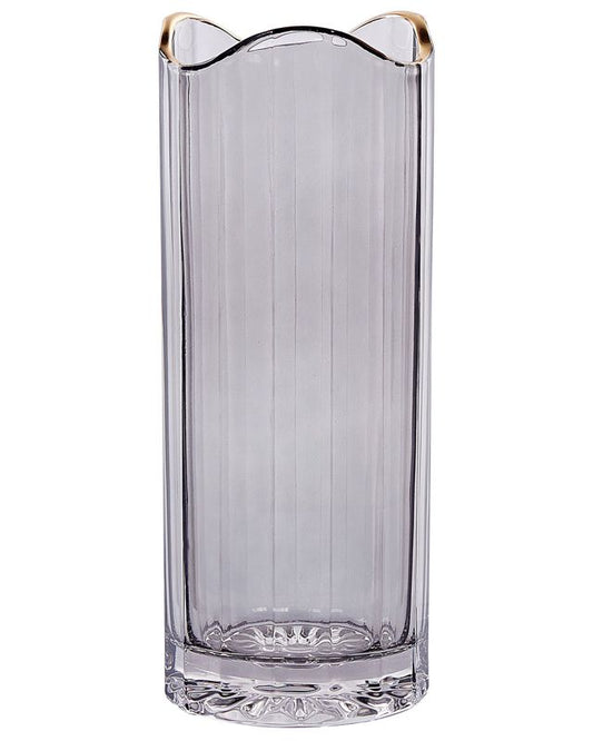 Perdiki vase til blomster i gråt glas, 1 stk.