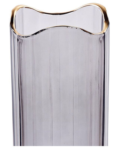 Perdiki vase til blomster i gråt glas, 1 stk.