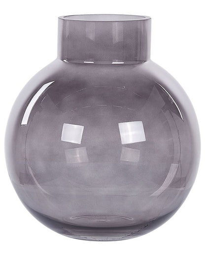 Polydrosos vase til blomster i gråt glas, 1 stk.