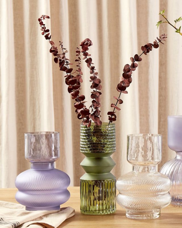 Rodia vase til blomster i lilla glas, 1 stk.