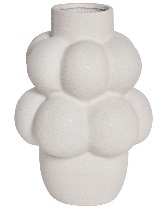 Vase til blomster Vimba keramik knækket hvid 1 stk.