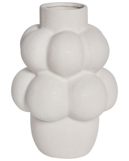 Vase til blomster Vimba keramik knækket hvid 1 stk.