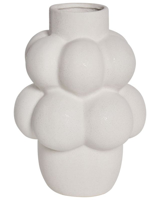 Vase til blomster Vimba keramik knækket hvid 1 stk.