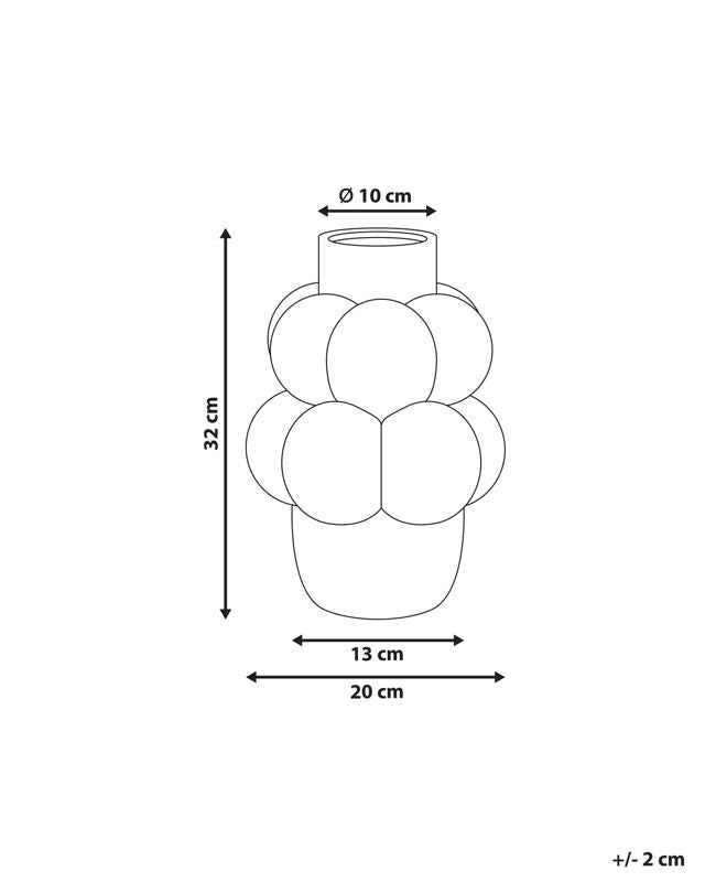 Vase til blomster Vimba keramik knækket hvid 1 stk.