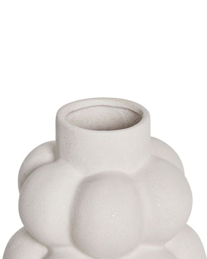 Vase til blomster Vimba keramik knækket hvid 1 stk.