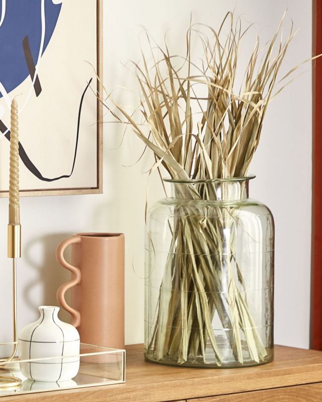 Vindaloo vase til blomster i klart grøn glas, 1 stk.