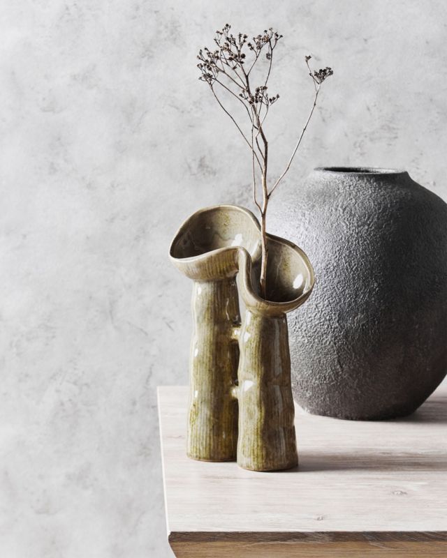Waterpoppy keramisk vase til blomster i grøn – 1 stk.