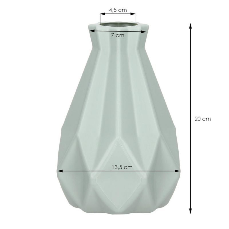 Springos 20 cm uknuselig vase til blomster i mintgrøn skandinavisk stil, 1 stk.