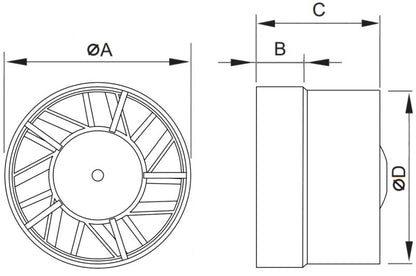 Mexen ZXR 120 mm hvid kanalventilator til badeværelse, 1 stk.