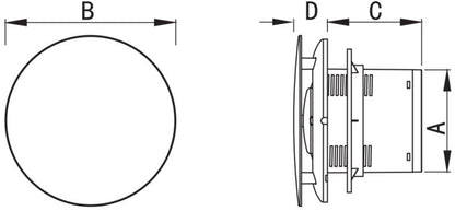 Mexen AXR badeværelsesventilator hvid 150 mm 1 stk.