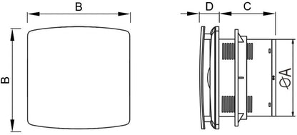 Mexen AXS badeværelsesventilator hvid 100 mm W9601-100H-00 1 stk.