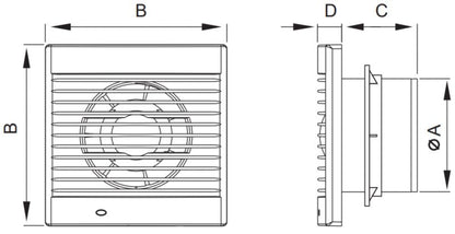 Mexen EXS badeværelsesventilator hvid 150 mm 1 stk.