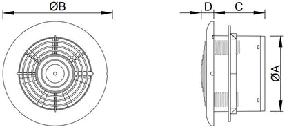 Mexen WXR badeværelsesventilator hvid 100 mm 1 stk.