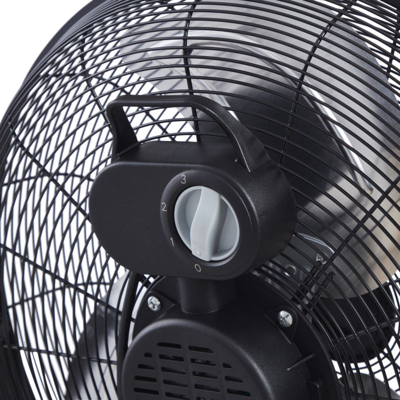Gulvventilator 45 cm mat-sort