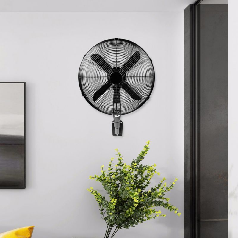 Vægbaseret ventilator 40 cm mat-sort