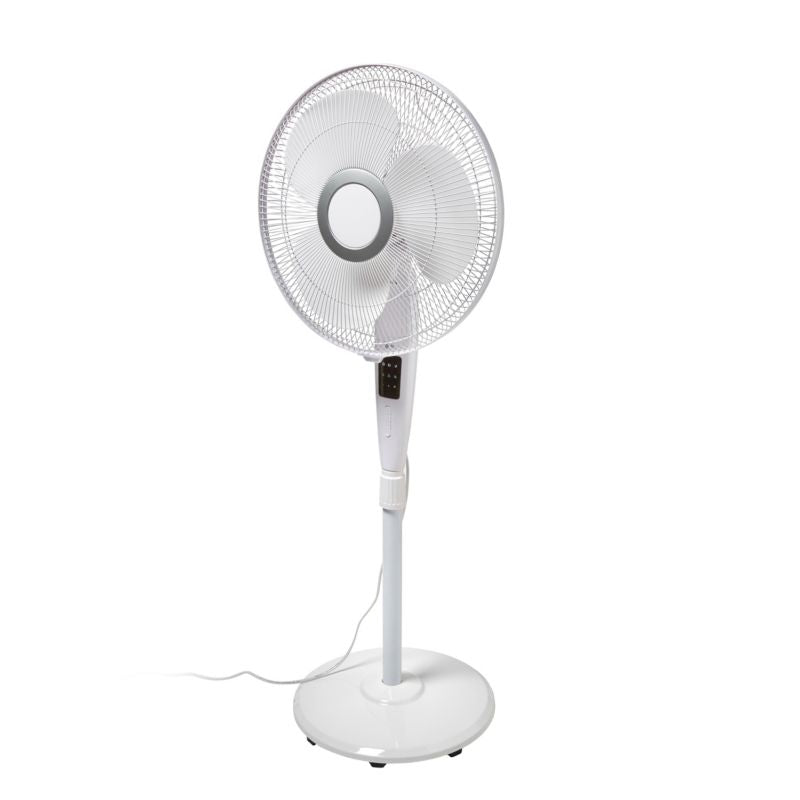Stående ventilator med fjernbetjening 40 cm hvid