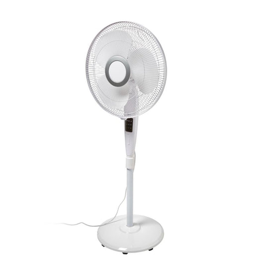 Stående ventilator med fjernbetjening 40 cm hvid