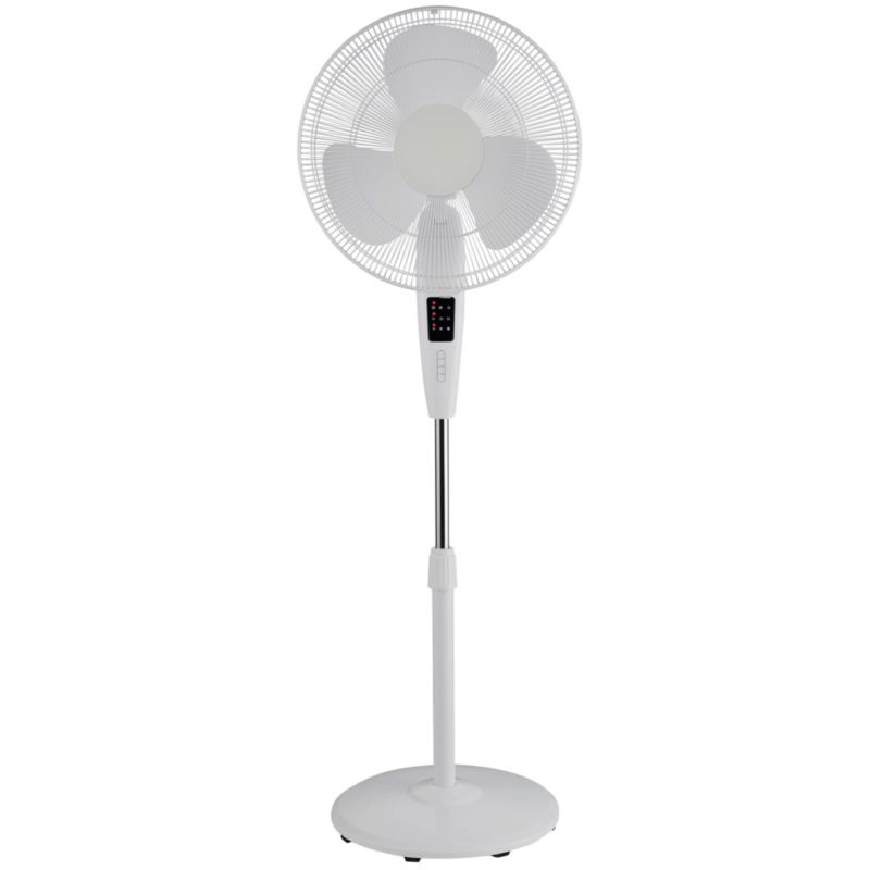 Stående ventilator med fjernbetjening 40 cm hvid