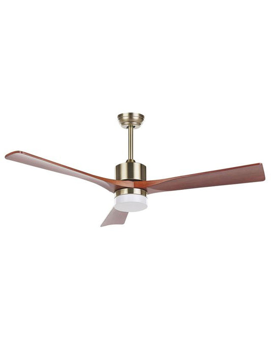 Loftventilator med lampe Aruwimi i messing, 1 stk.