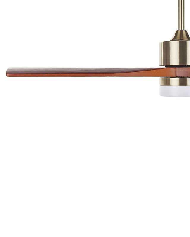 Loftventilator med lampe Aruwimi i messing, 1 stk.
