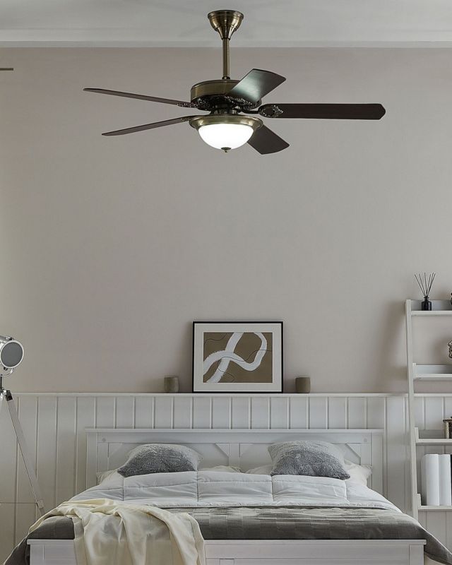 Loftventilator med lampe Begej mørkt træ 1 stk.