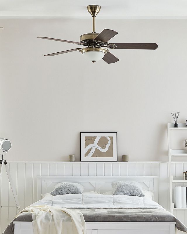 Loftventilator med lampe Begej mørkt træ 1 stk.
