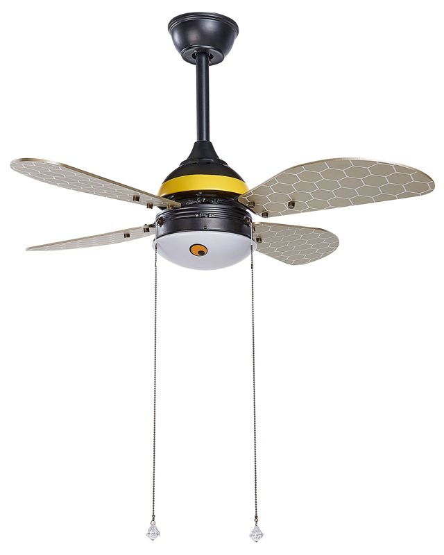 Loftventilator med lampe Dolores gul 1 stk.