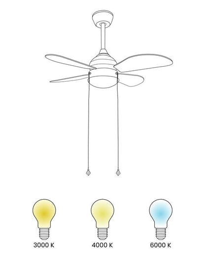 Loftventilator med lampe Dolores gul 1 stk.