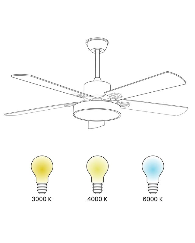 Loftventilator med lampe Hobble lys grå 1 stk.