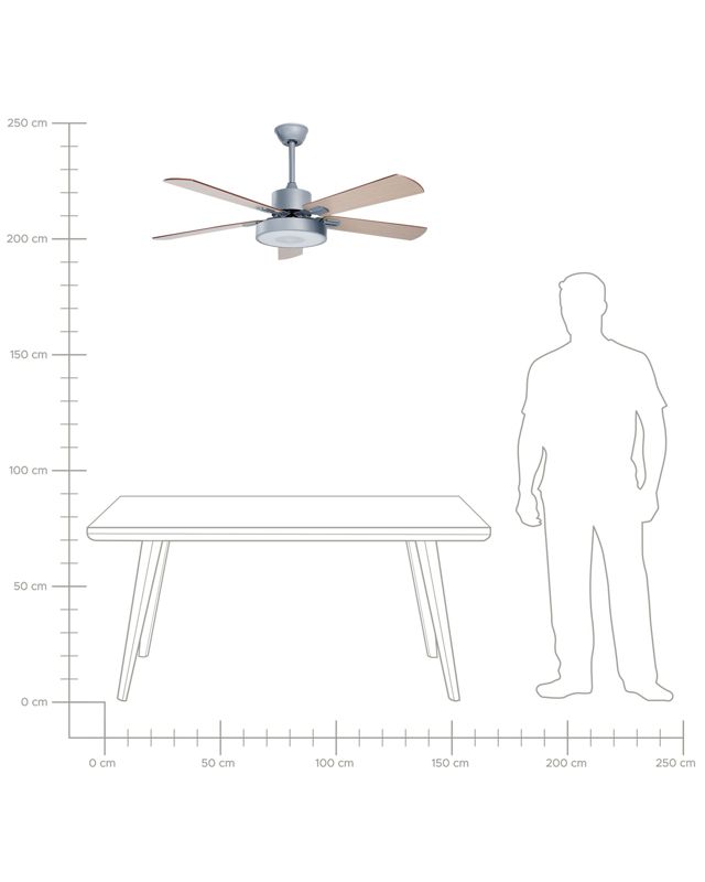 Loftventilator med lampe Hobble lys grå 1 stk.