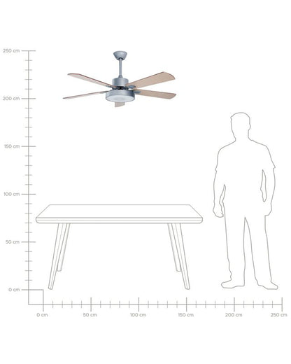 Loftventilator med lampe Hobble lys grå 1 stk.