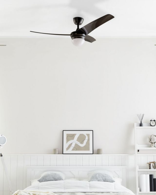 Loftventilator med lampe Jiboa sort 1 stk.