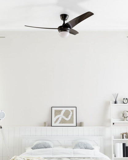 Loftventilator med lampe Jiboa sort 1 stk.