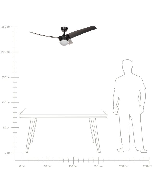 Loftventilator med lampe Jiboa sort 1 stk.