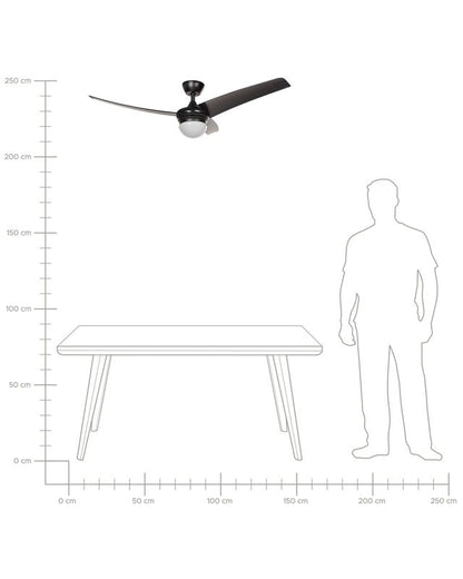Loftventilator med lampe Jiboa sort 1 stk.
