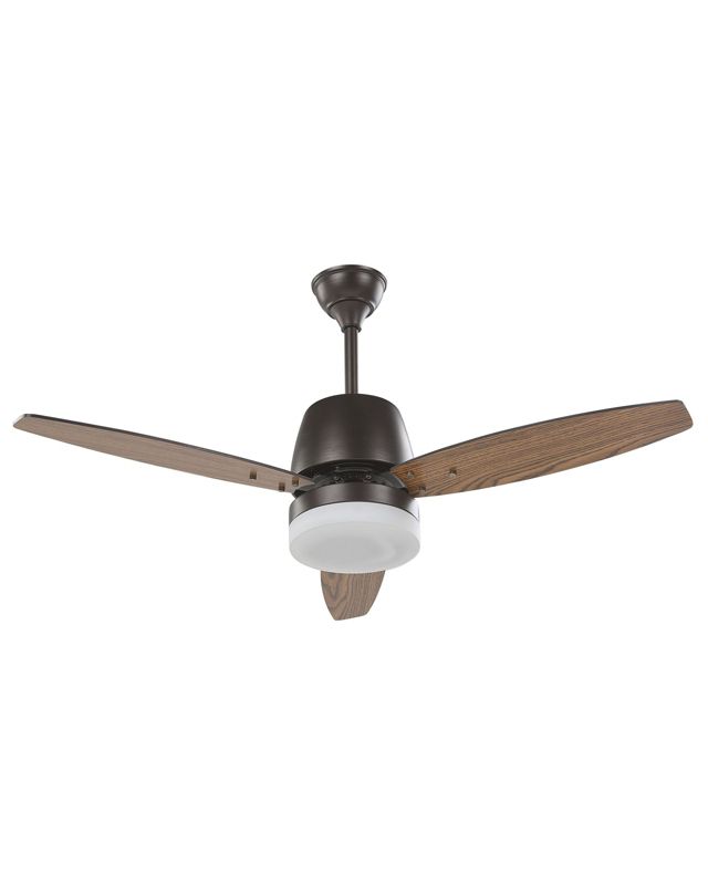 Loftventilator med lampe Mlava mørkt træ 1 stk.