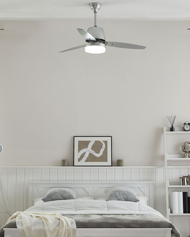 Loftventilator med lampe Mlava sølv 1 stk.