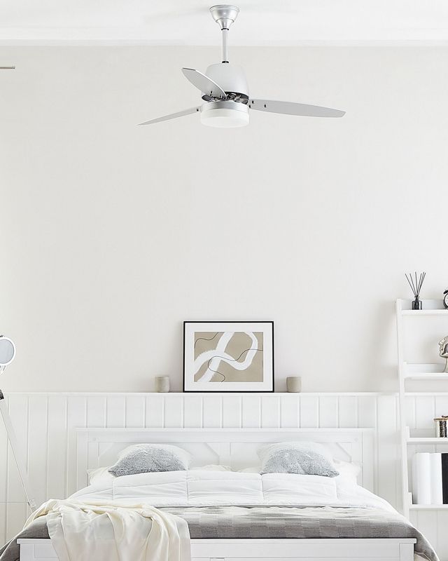 Loftventilator med lampe Mlava sølv 1 stk.